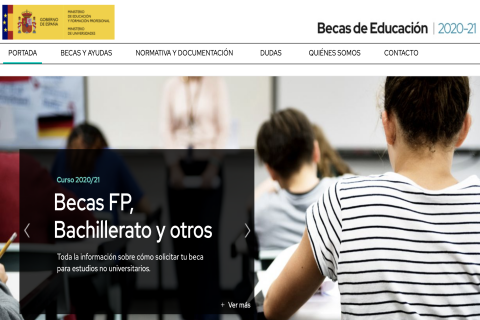 BECAS DE EDUCACIÓN 2020-2021 DEL MINISTERIO DE EDUCACIÓN Y F.P.