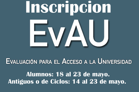 SOLICITUD DE INSCRIPCION EN LA EVAU.