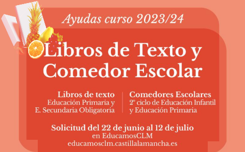 AYUDA LIBROS. DEL 22-06 AL 12-07 A TRAVÉS DE EDUCAMOSCLM.