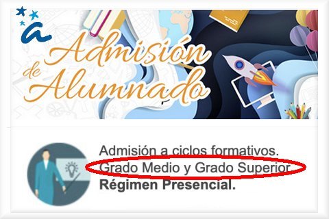 ADMISIÓN FORMACIÓN PROFESIONAL - G. MEDIO Y SUPERIOR.